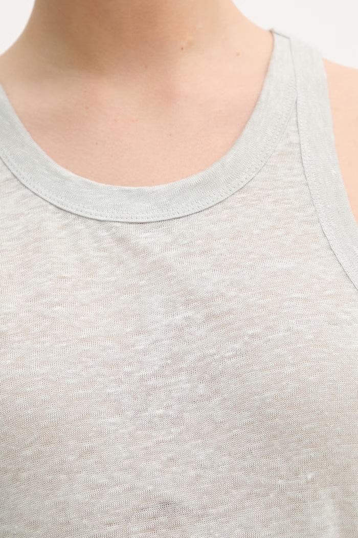 United Colors of Benetton top damski lniany 3TKEEH001 zielony