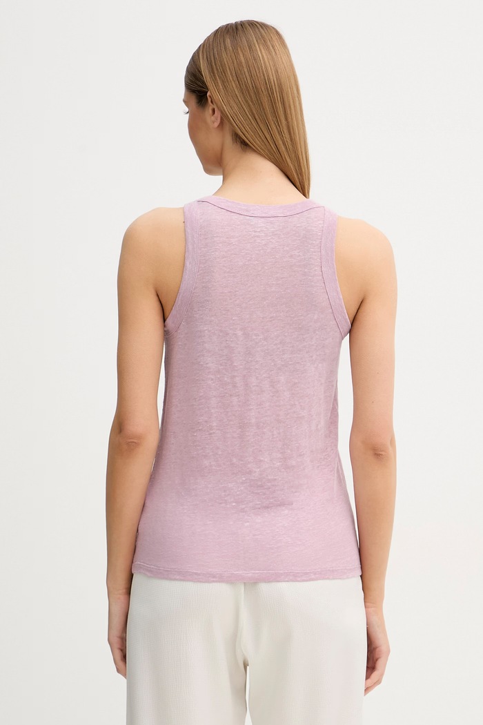 Odzież United Colors of Benetton top damski lniany 3TKEEH001 różowy