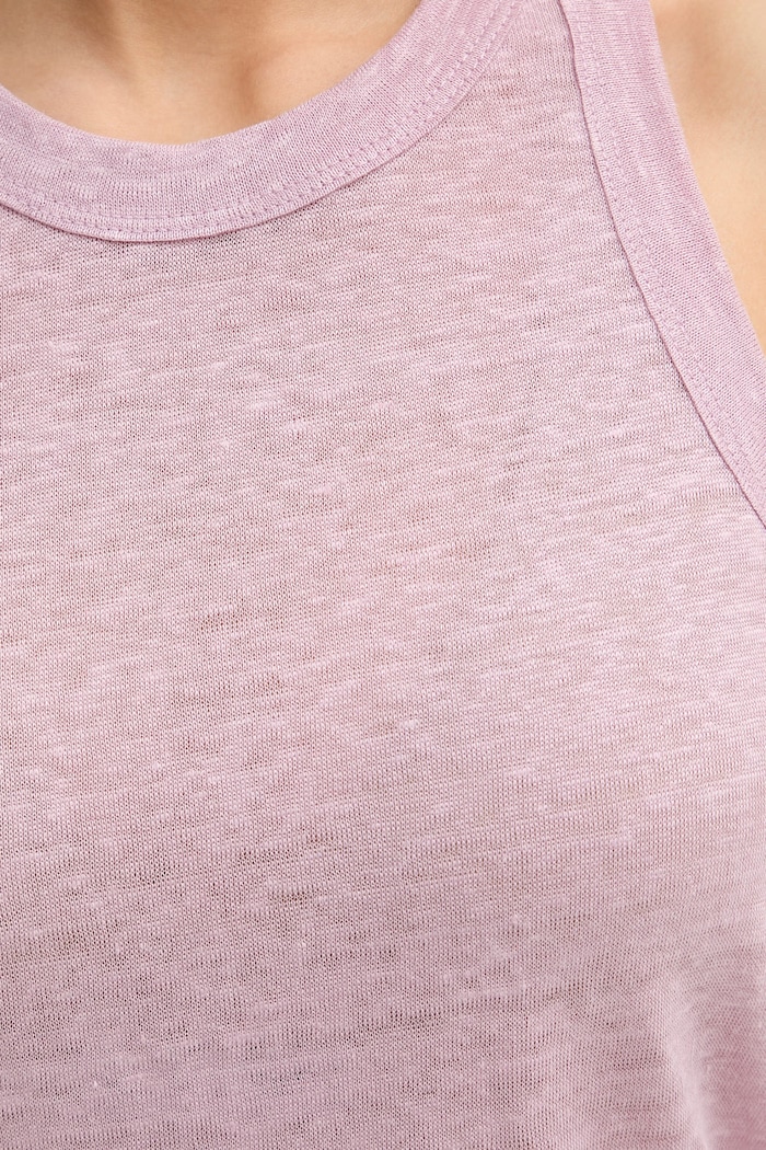United Colors of Benetton top damski lniany 3TKEEH001 różowy