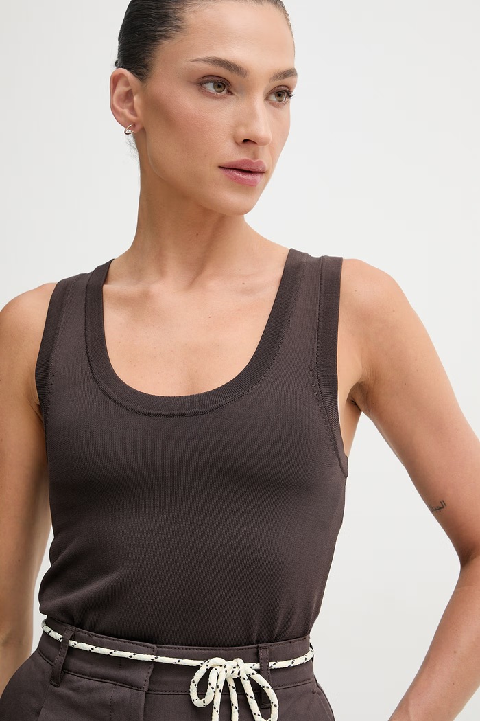 United Colors of Benetton top női viszkózzal barna 198XDH01I