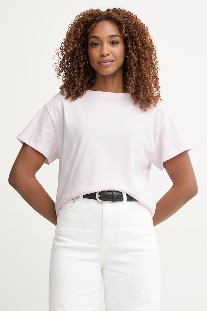 United Colors of Benetton tricou basic pentru femei, din bumbac roz 3096D10CP