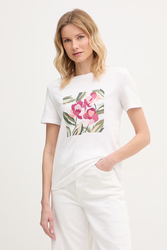 United Colors of Benetton tričko dámské bavlněné bílá 3096D10CU