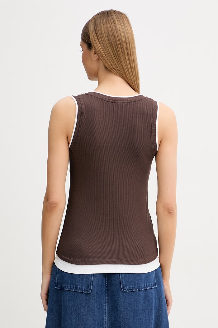 Oblečenie United Colors of Benetton top dámsky z viskózy 32YDDH01C hnedá