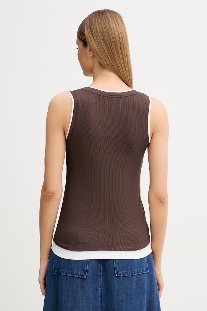 Oblečenie United Colors of Benetton top dámsky z viskózy 32YDDH01C hnedá