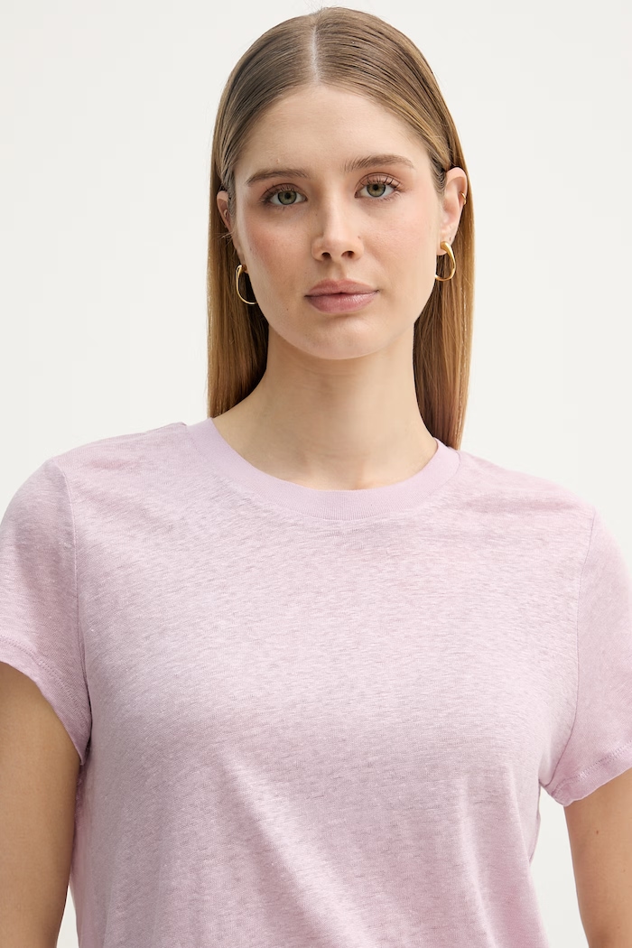 United Colors of Benetton tričko dámske ľanové ružová 3TKEE1009