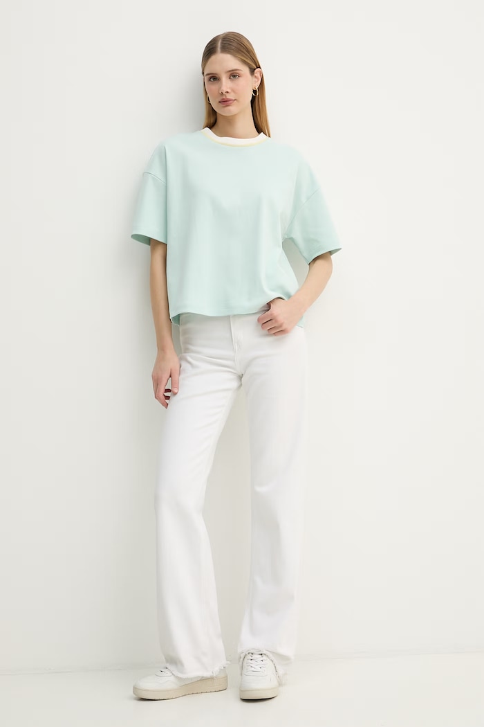 United Colors of Benetton tricou pentru femei, din bumbac 3WUPD10CI verde SS26