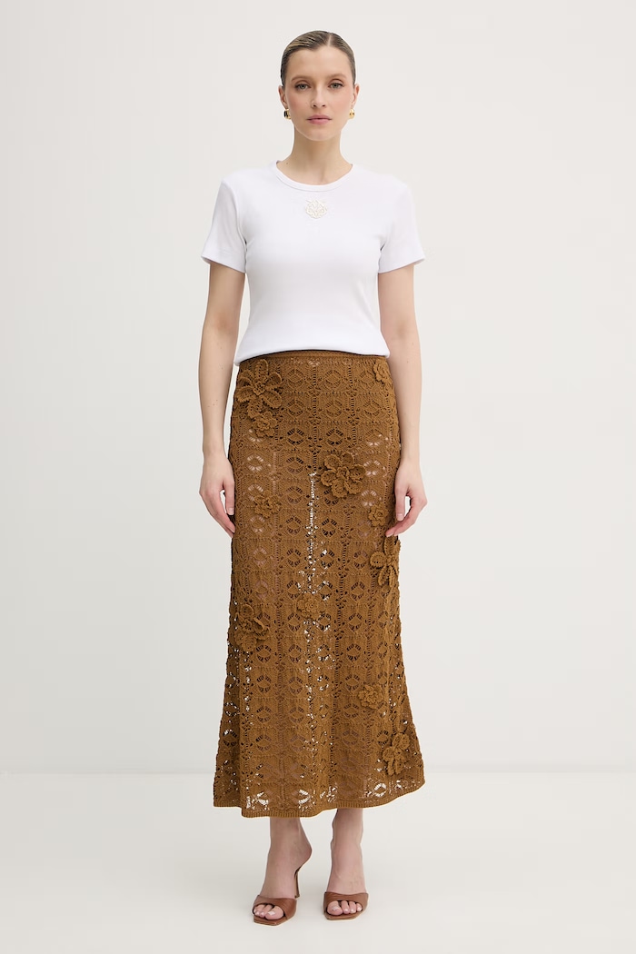 Dámske bavlnené tričko s elastanom Pinko 106815.A3AL biela SS26