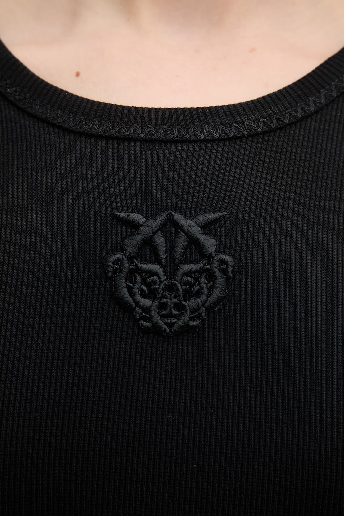 Pinko tricou pentru femei, din bumbac cu elastan 106815.A3AL negru