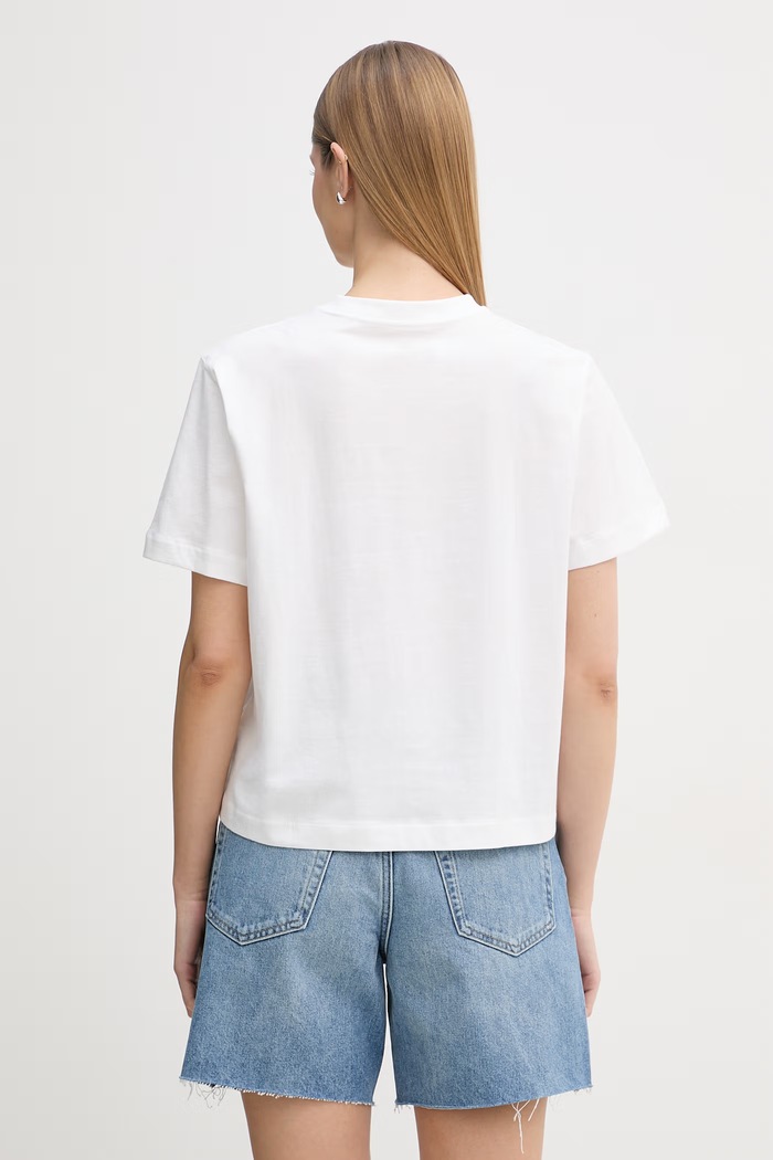 Îmbrăcăminte Calvin Klein Jeans tricou pentru femei, din bumbac LV047F801G alb