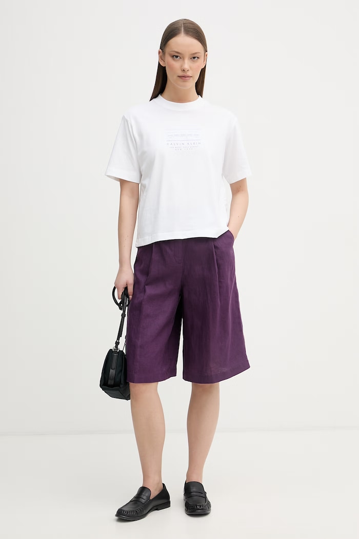 Calvin Klein Jeans tričko dámske bavlnené LV047F806G biela SS26