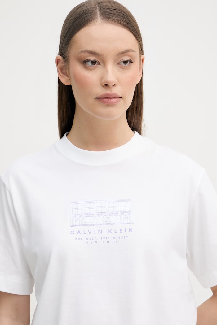 Calvin Klein Jeans tričko dámske bavlnené biela LV047F806G