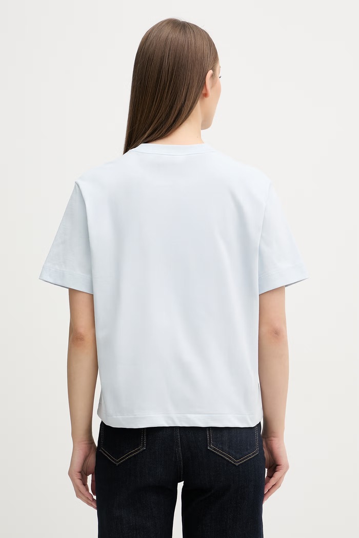 Дрехи Calvin Klein Jeans тениска дамска от памук LV047F806G син
