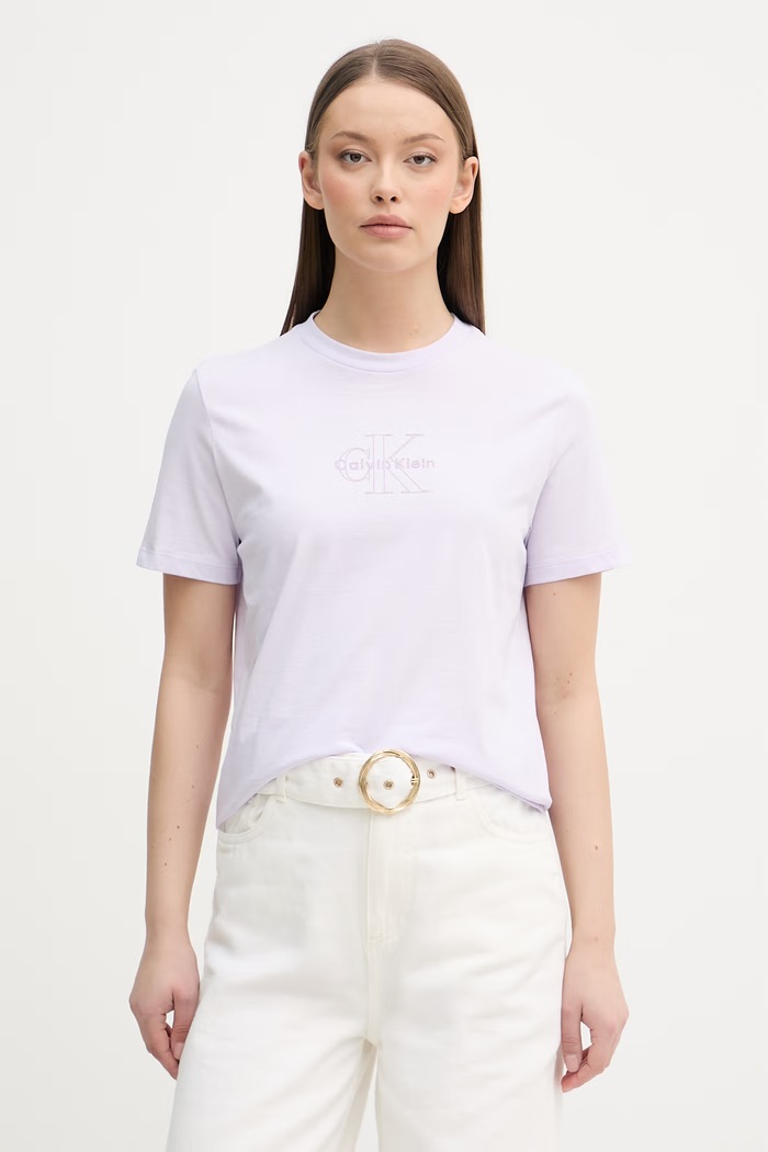 Calvin Klein Jeans tricou pentru femei, din bumbac violet LV047F831G