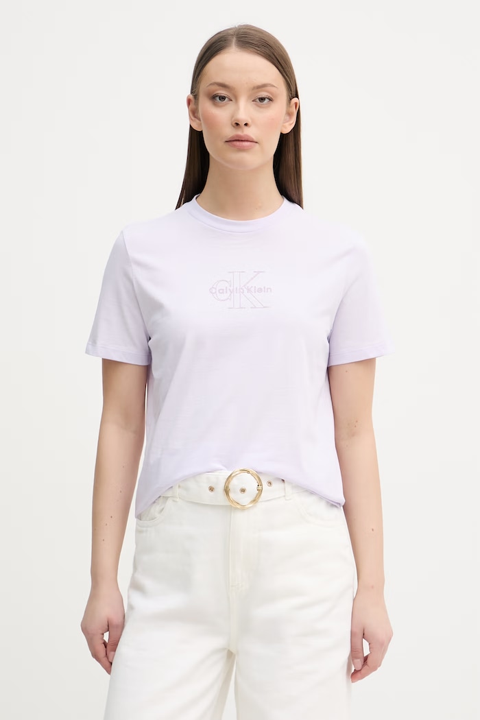 Calvin Klein Jeans tricou pentru femei, din bumbac violet LV047F831G