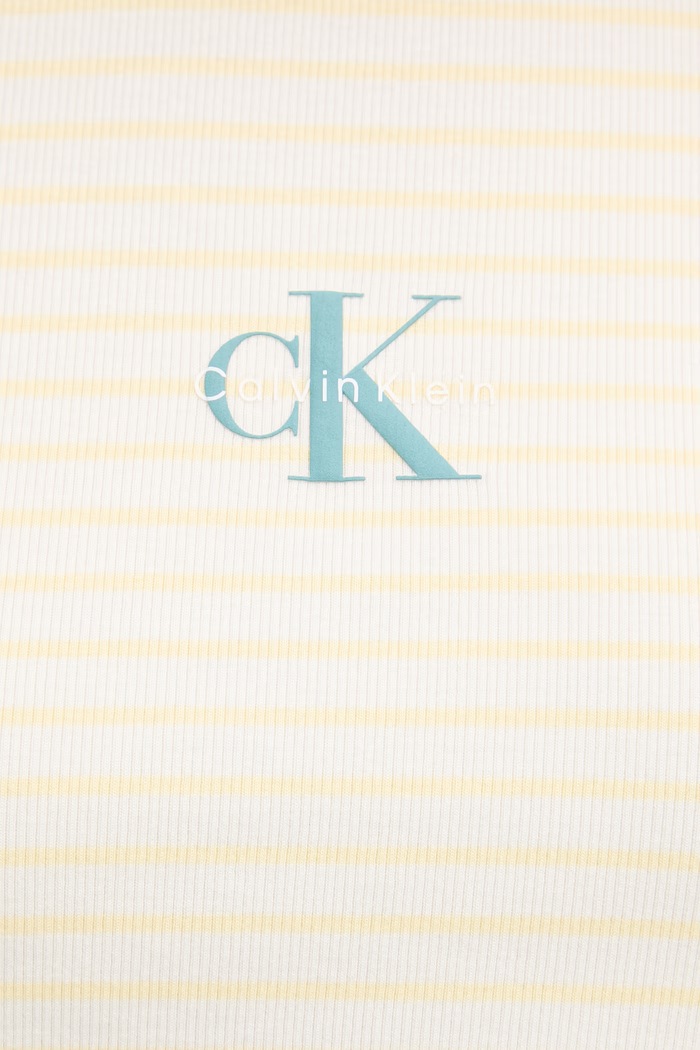 Calvin Klein Jeans crop top dámsky bavlnený s elastanom LV047F833G béžová