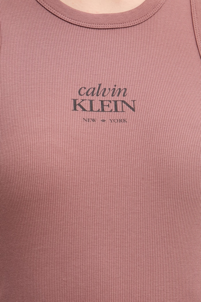 Calvin Klein Jeans top dámsky s bavlnou LV047F239G hnedá