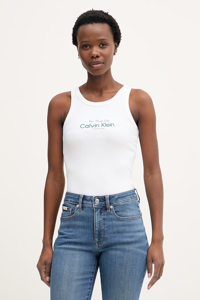Calvin Klein Jeans top dámsky biela LV047F816G