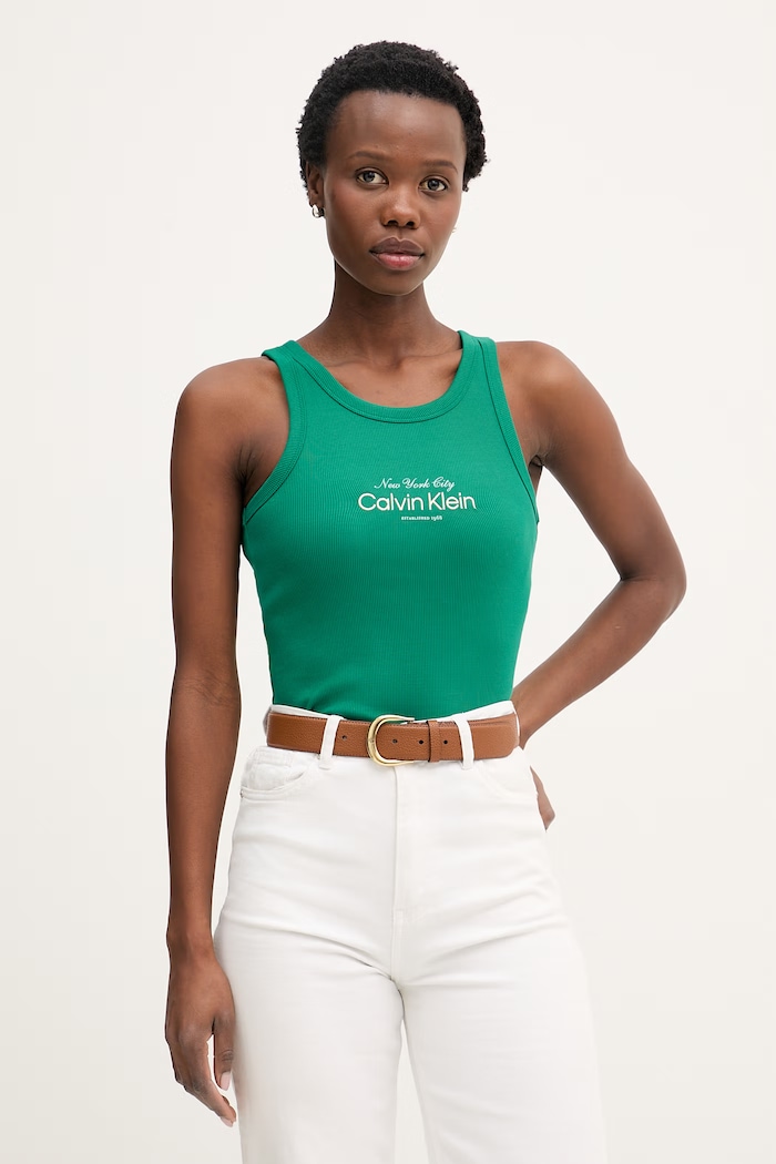 Calvin Klein Jeans top dámsky zelená LV047F816G