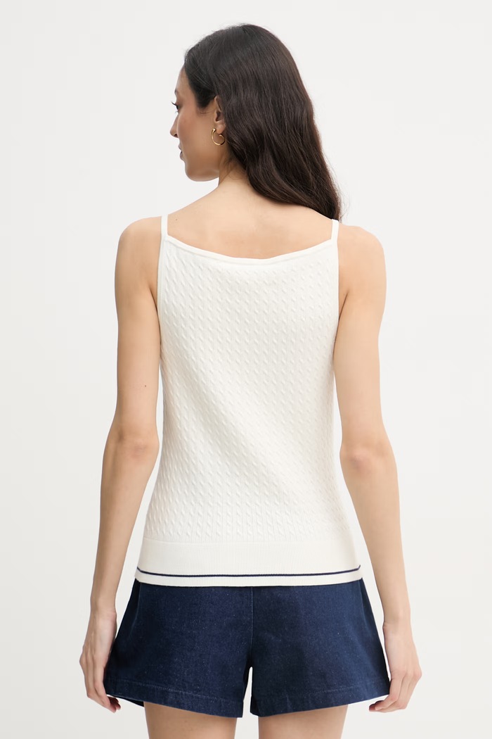 Oblečenie Calvin Klein Jeans úpletový top dámsky s bavlnou LV047F321G béžová