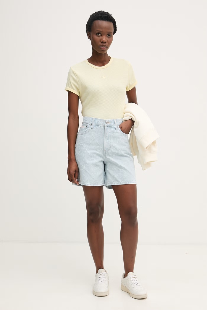 Calvin Klein Jeans t-shirt da donna con cotone LV047F233G giallo SS26