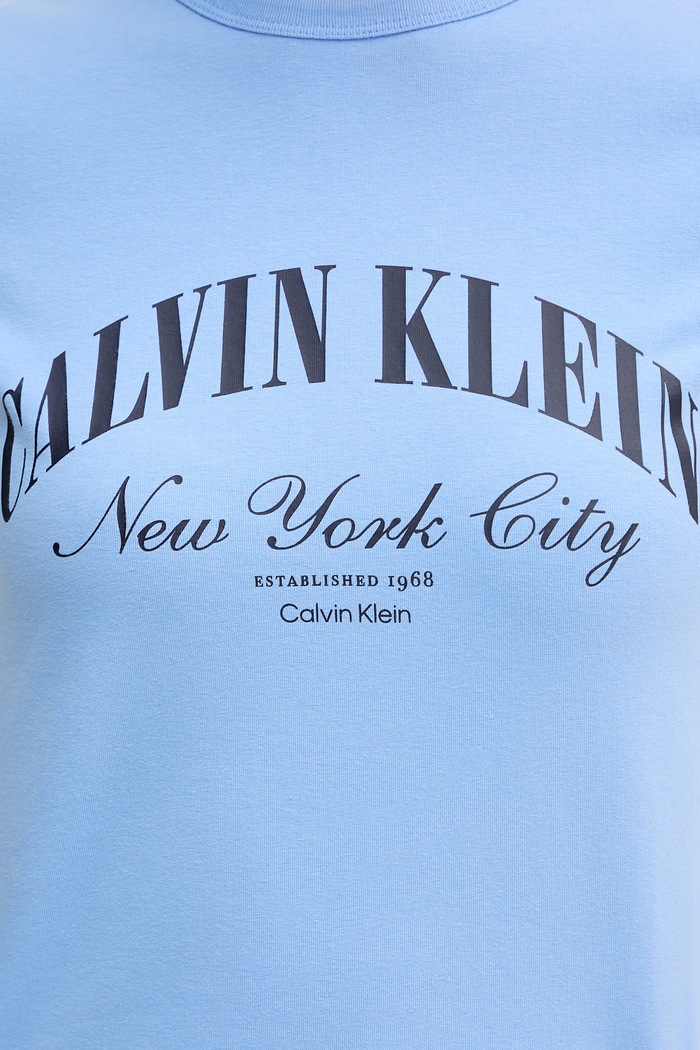 Calvin Klein Jeans тениска дамска от памук с еластан LV047F815G син