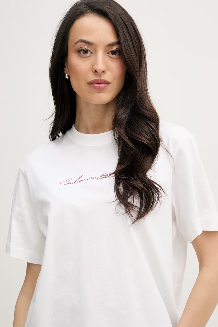Calvin Klein Jeans t-shirt γυναικείο βαμβακερό λευκό LV047F820G