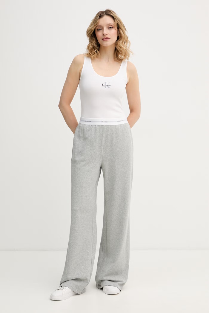 Calvin Klein Underwear top dámsky bavlnený s elastanom LV00QS7603 biela SS26