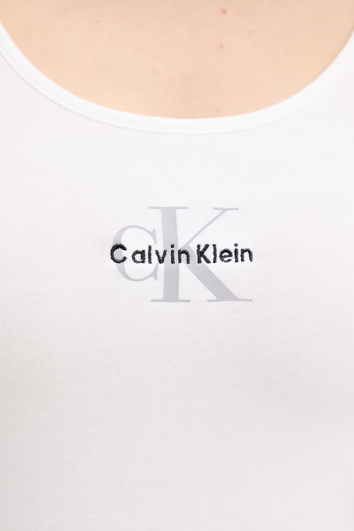 Calvin Klein Underwear top dámsky bavlnený s elastanom LV00QS7603 biela