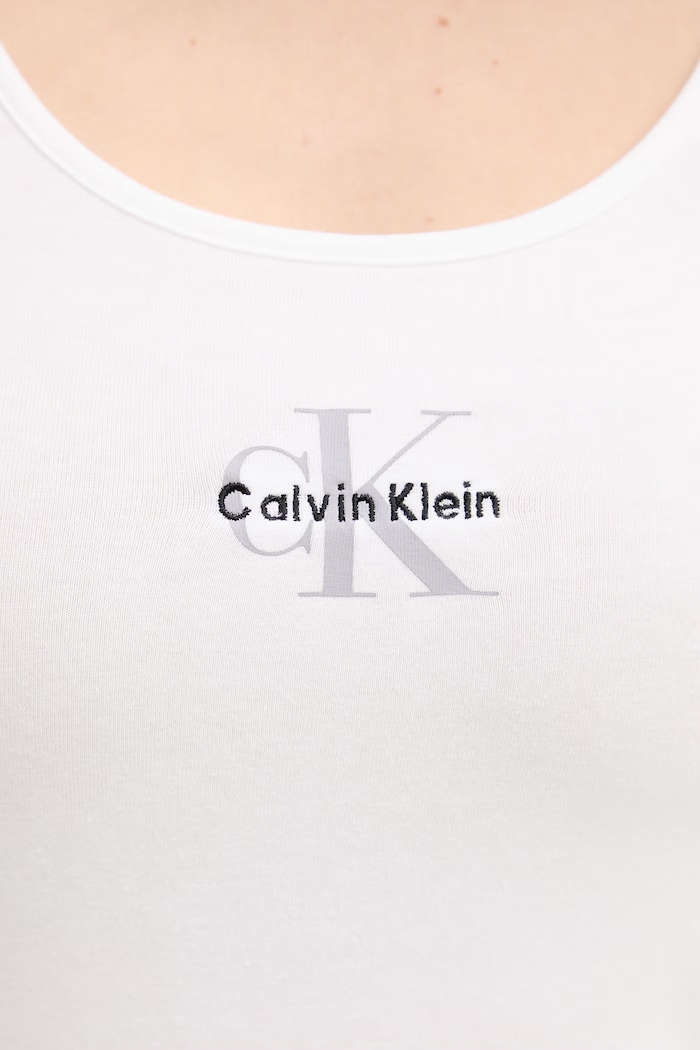 Calvin Klein Underwear top dámsky bavlnený s elastanom LV00QS7603 biela