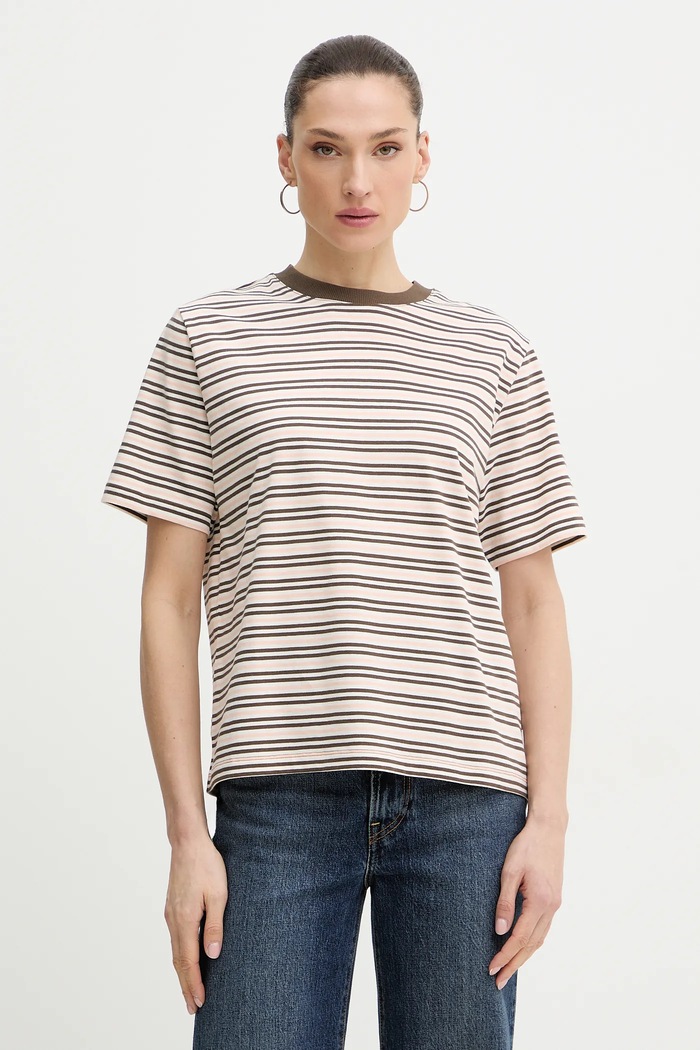 Marc O'Polo t-shirt γυναικείο βαμβακερό εμπριμέ ροζ 5000008113