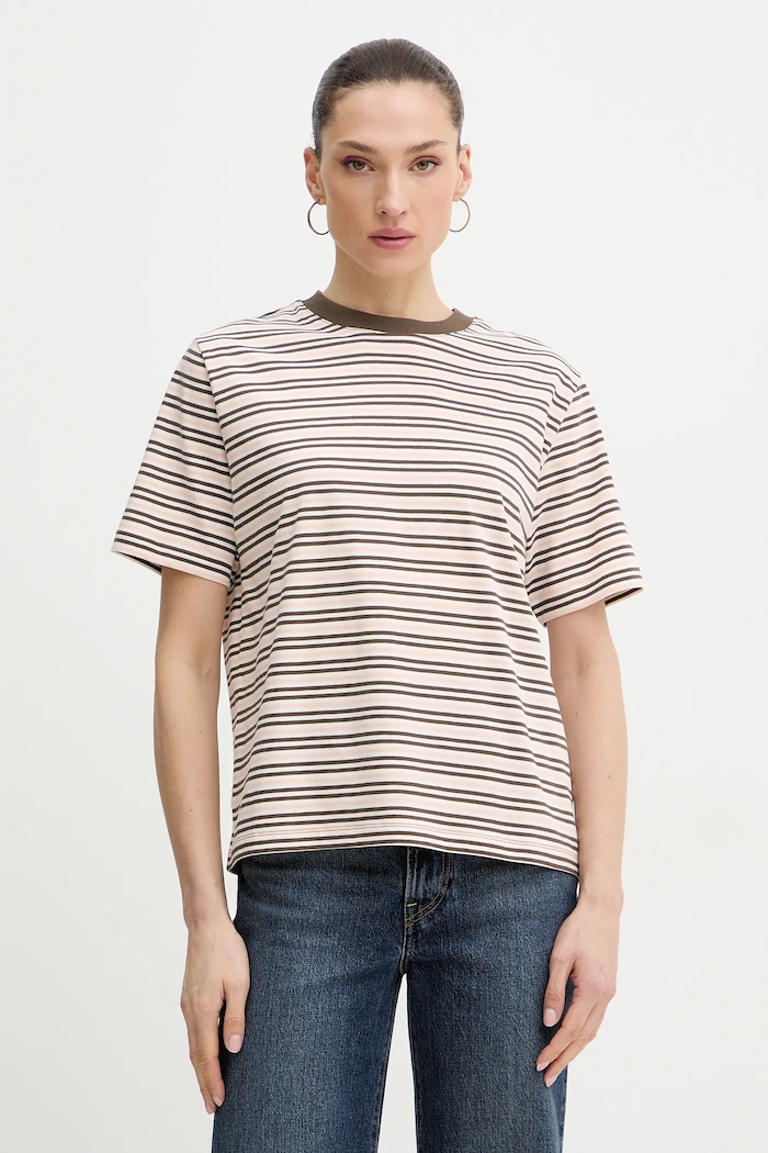 Marc O'Polo t-shirt γυναικείο βαμβακερό εμπριμέ ροζ 5000008113