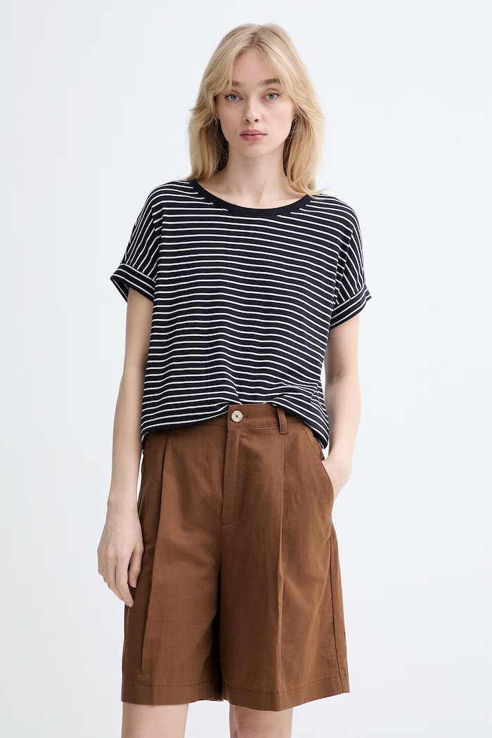 Marc O'Polo t-shirt γυναικείο βαμβακερό σκούρο μπλε 5000008184