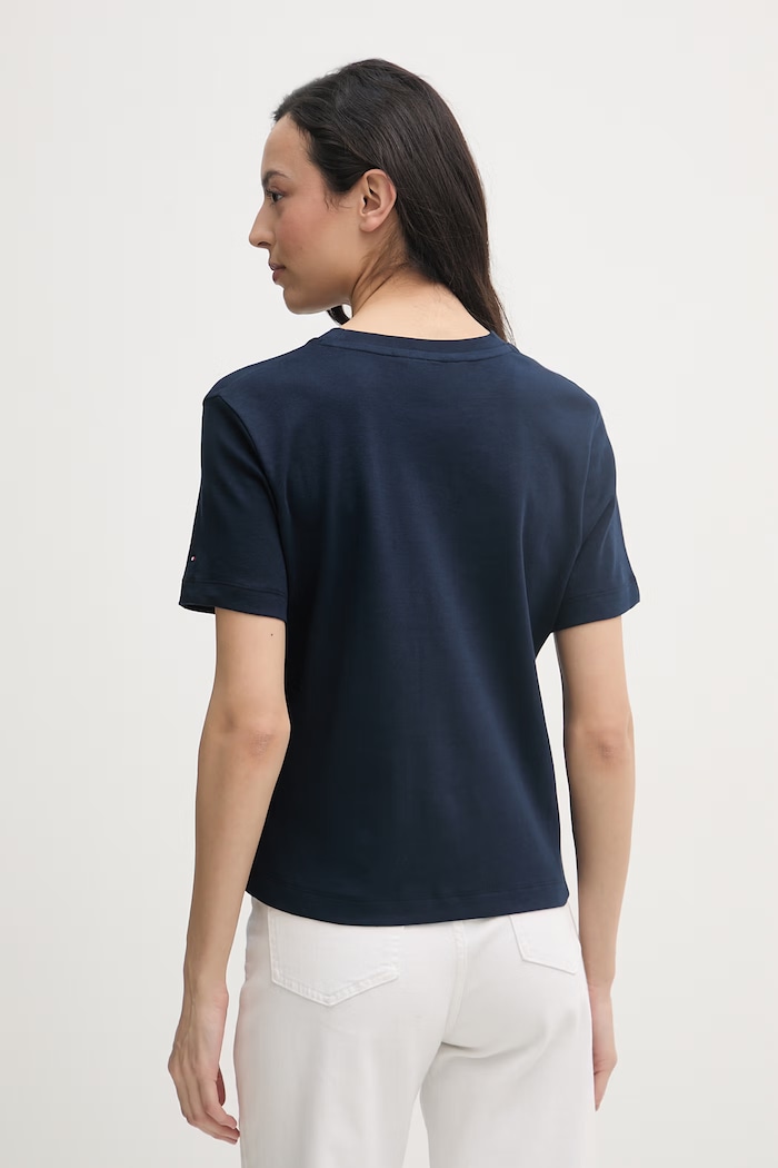Oblečenie Tommy Hilfiger tričko dámske bavlnené SUMMER WW0WW48707 tmavomodrá