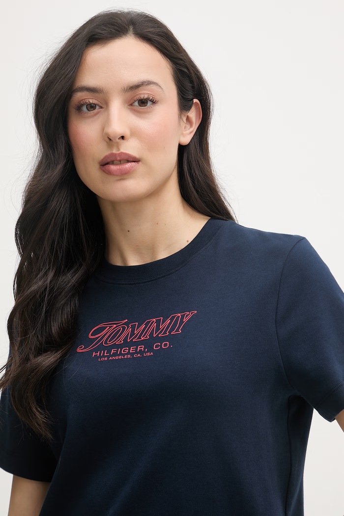 Tommy Hilfiger tričko dámske bavlnené SUMMER tmavomodrá WW0WW48707
