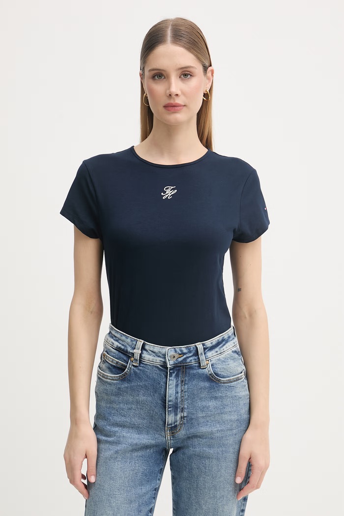 Tommy Hilfiger tričko dámske SUMMER tmavomodrá WW0WW48710