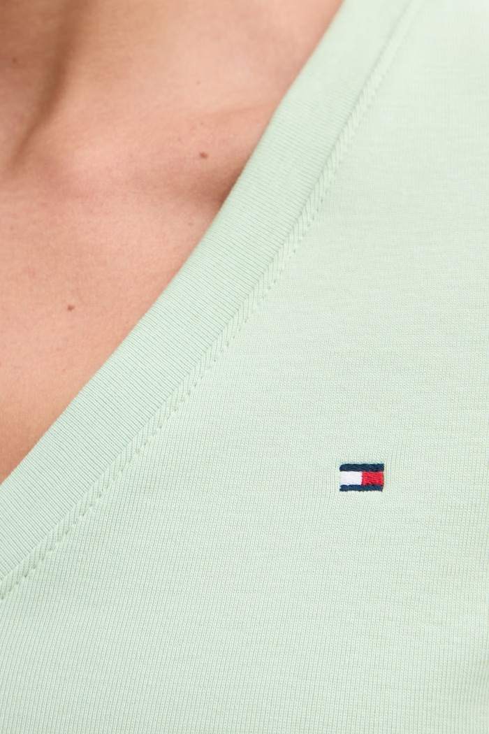 Tommy Hilfiger tričko dámske bavlnené WW0WW40584. zelená