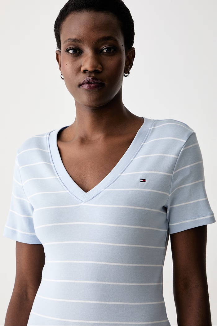 Tommy Hilfiger T-shirt damski bawełniany niebieski WW0WW40584.
