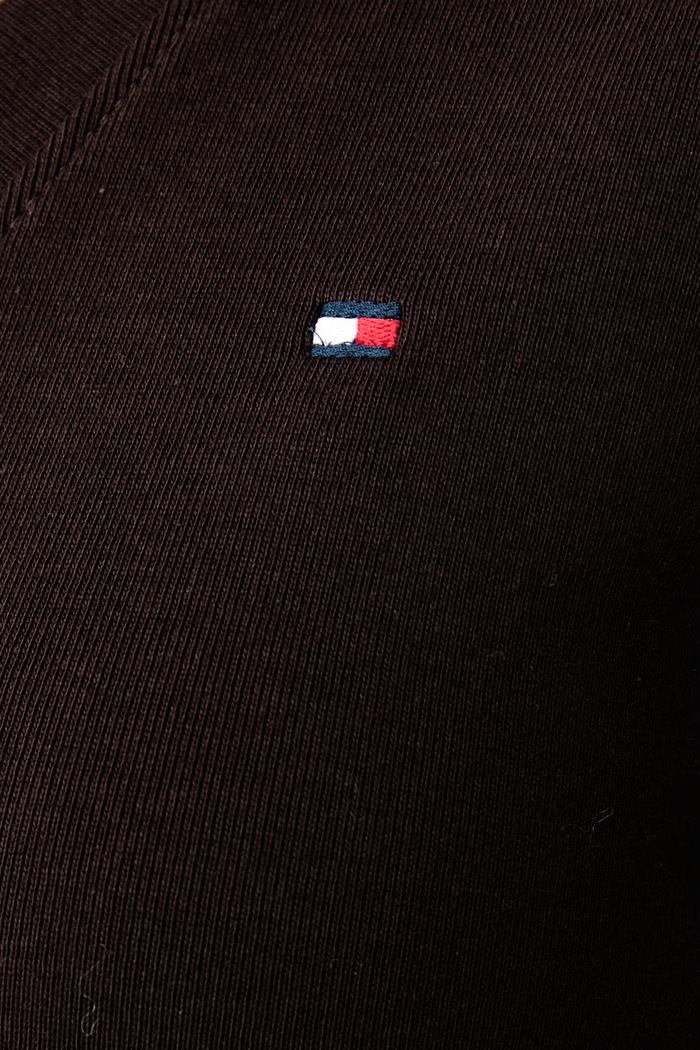 T-shirt damski bawełniany Tommy Hilfiger brązowy WW0WW40584.
