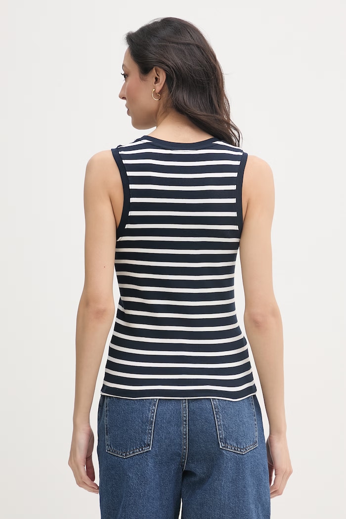 Oblečenie Tommy Hilfiger top dámsky bavlnený WW0WW47806 tmavomodrá