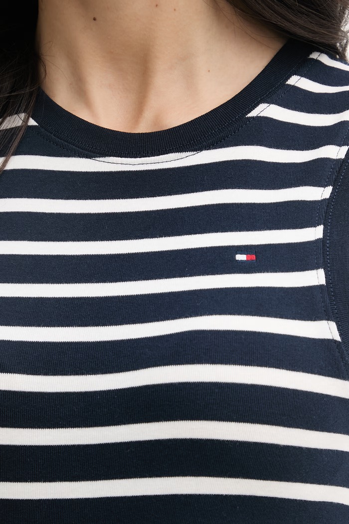 Tommy Hilfiger top dámsky bavlnený WW0WW47806 tmavomodrá