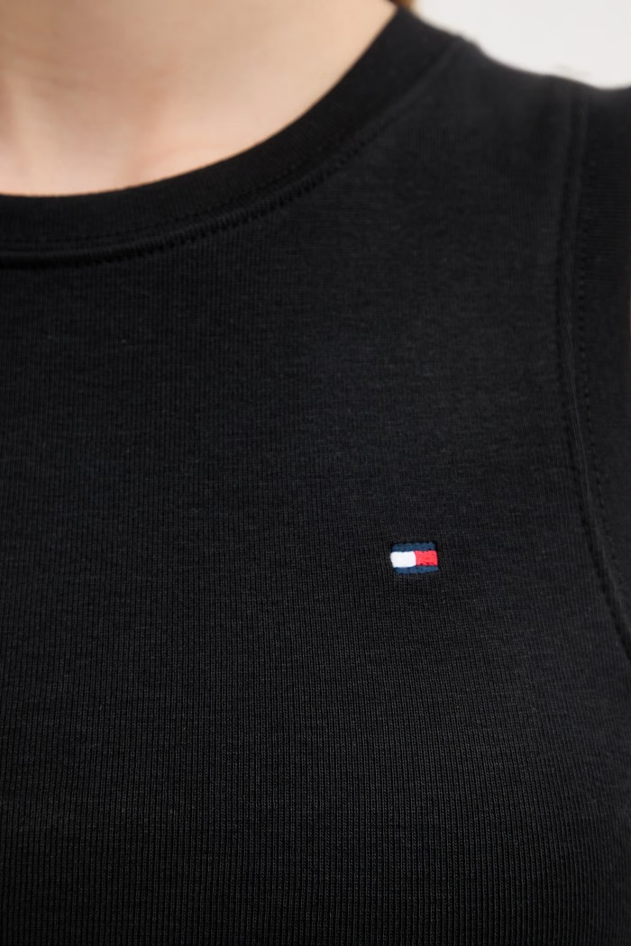 Tommy Hilfiger top dámsky bavlnený WW0WW47806 čierna
