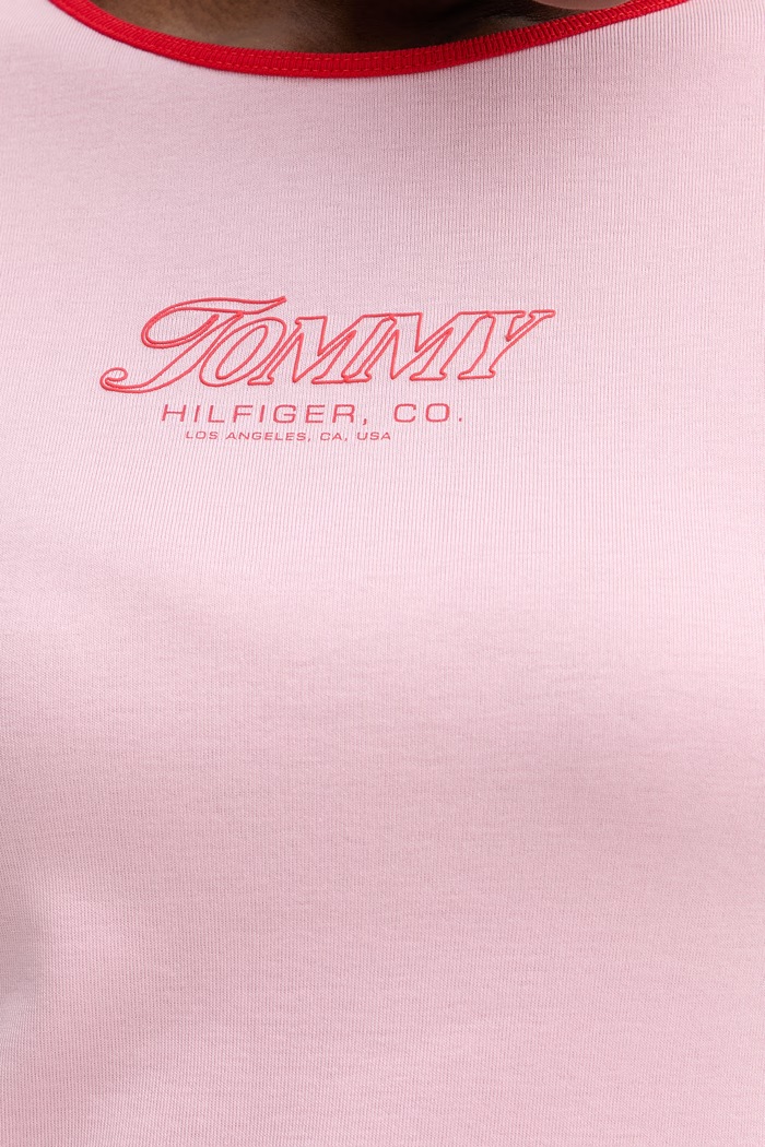 Tommy Hilfiger tričko dámske bavlnené WW0WW49245 ružová