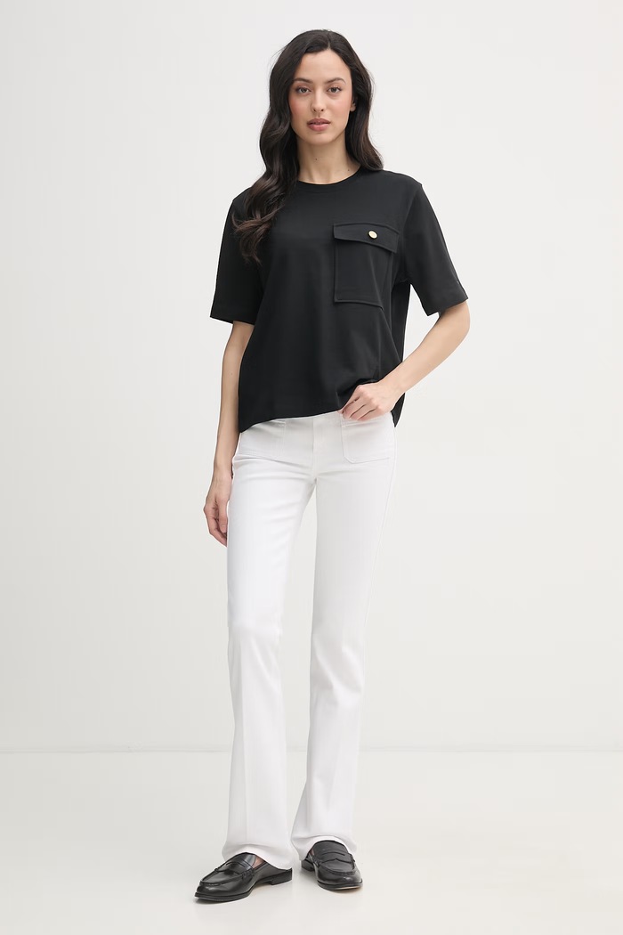 Tommy Hilfiger tričko dámske bavlnené WW0WW49249 čierna SS26