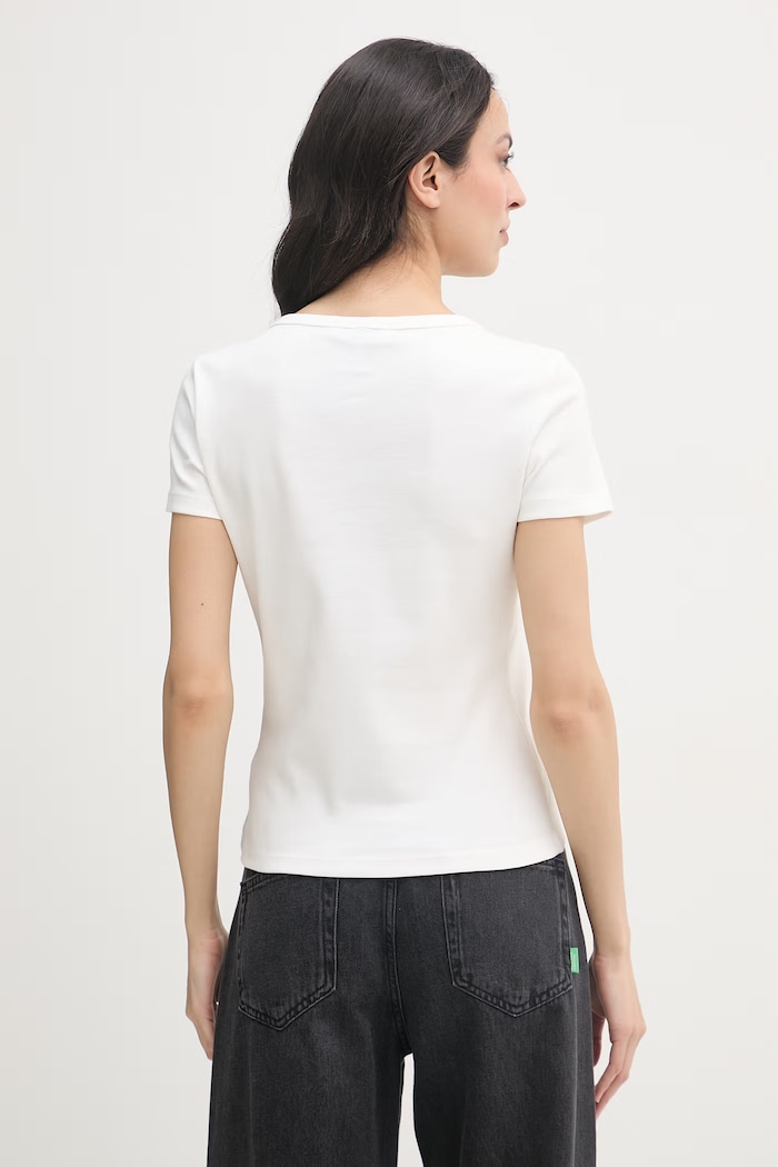 Îmbrăcăminte Tommy Hilfiger tricou pentru femei, din bumbac WW0WW49250 bej
