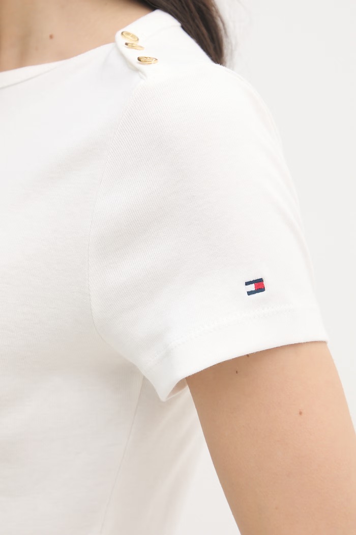 Tommy Hilfiger tricou pentru femei, din bumbac WW0WW49250 bej
