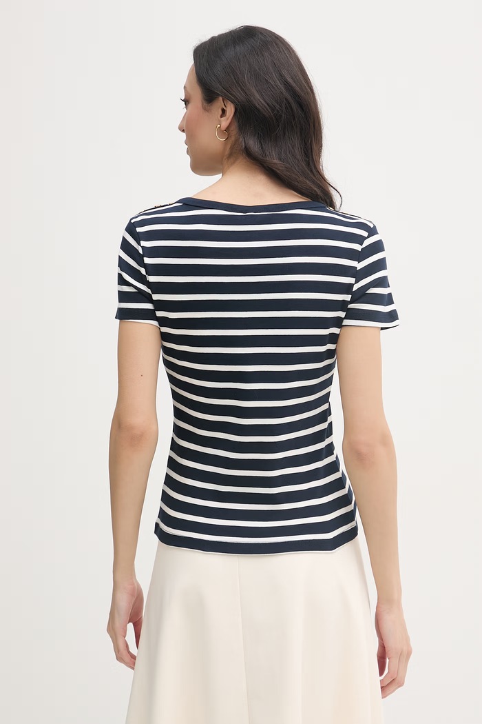 Îmbrăcăminte Tommy Hilfiger tricou pentru femei, din bumbac WW0WW49250 bleumarin