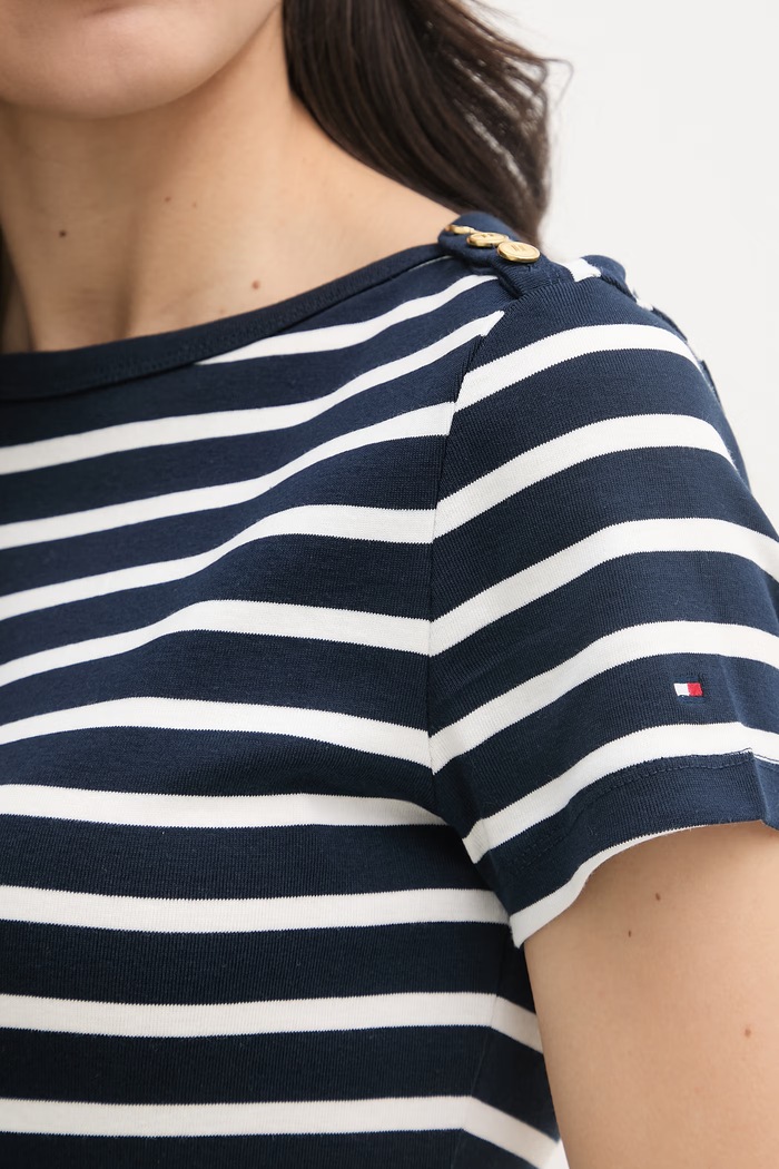 Tommy Hilfiger tricou pentru femei, din bumbac WW0WW49250 bleumarin