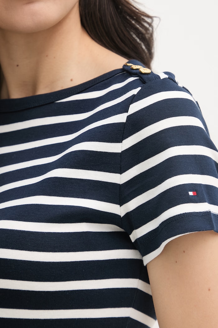 Tommy Hilfiger tricou pentru femei, din bumbac WW0WW49250 bleumarin