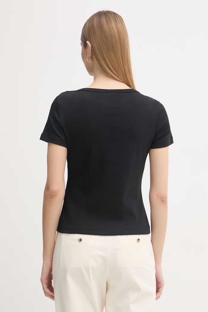 Oblečenie Tommy Hilfiger tričko dámske bavlnené WW0WW49250 čierna