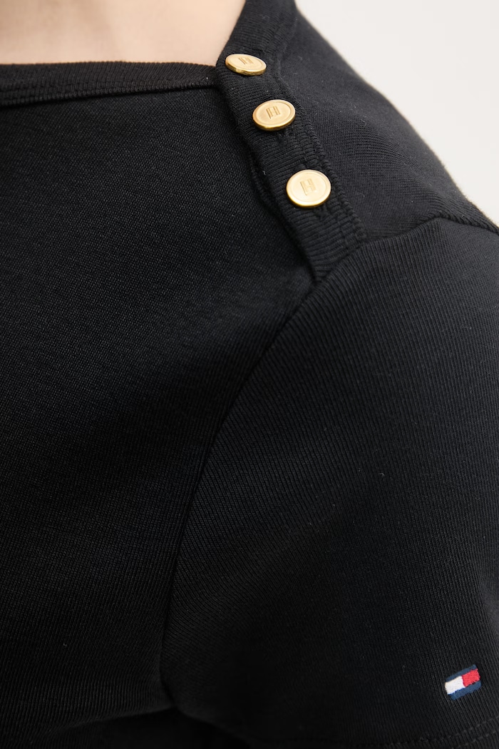 Tommy Hilfiger tričko dámske bavlnené WW0WW49250 čierna